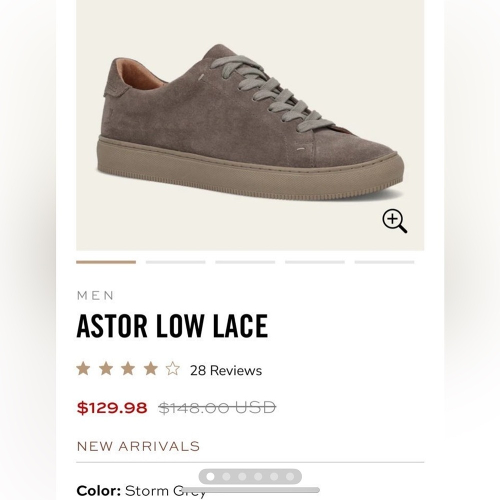 FRYE AND CO. Astor Low Lace Sneakers - Storm Grey